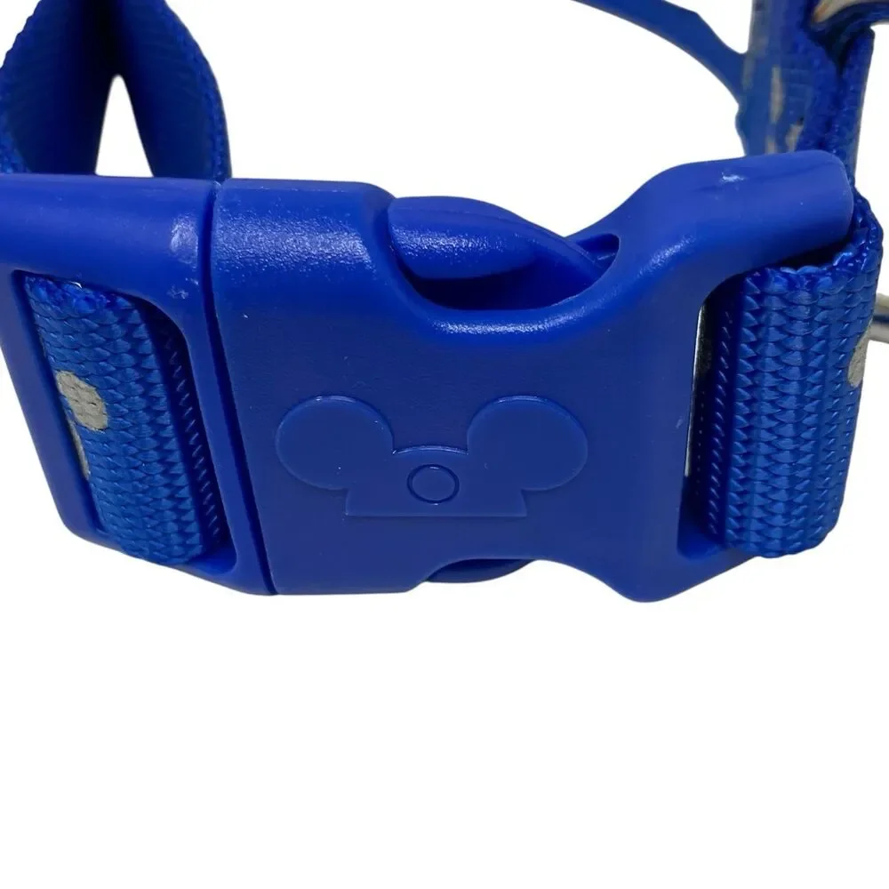 Disney Tails Mickey Mouse Dog Collar Small Blue Paw Print Reflective 9.75-14 In